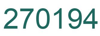 Number 270194 green image