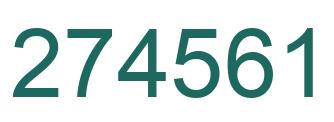 Number 274561 green image