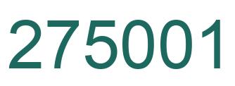 Number 275001 green image