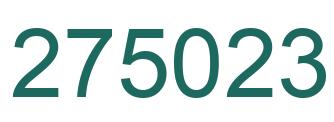 Number 275023 green image