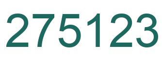 Number 275123 green image