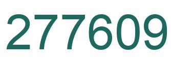 Number 277609 green image