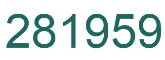 Number 281959 green image