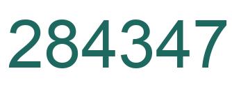 Number 284347 green image