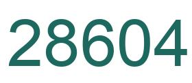 Number 28604 green image