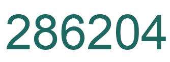 Number 286204 green image