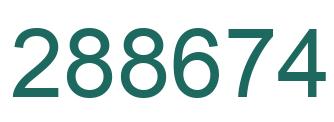 Number 288674 green image