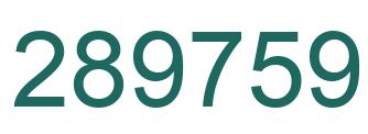 Number 289759 green image