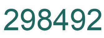 Number 298492 green image