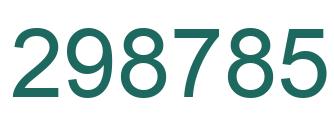 Number 298785 green image