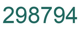 Number 298794 green image