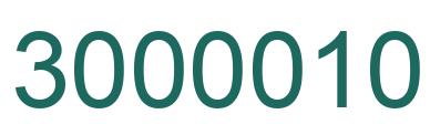 Number 3000010 green image