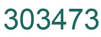 Number 303473 green image