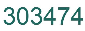 Number 303474 green image