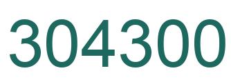 Number 304300 green image