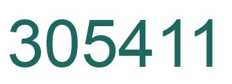 Number 305411 green image