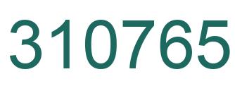 Number 310765 green image