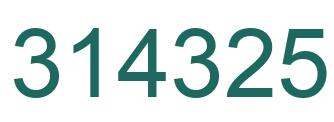 Number 314325 green image