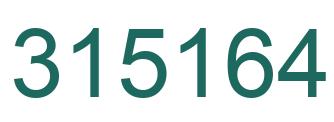 Number 315164 green image