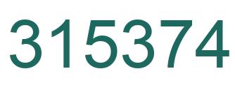 Number 315374 green image