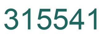 Number 315541 green image