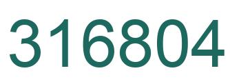 Number 316804 green image