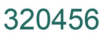 Number 320456 green image