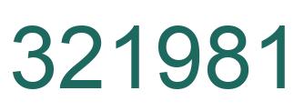Number 321981 green image