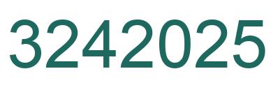 Number 3242025 green image