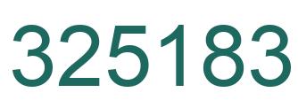 Number 325183 green image