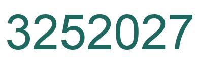 Number 3252027 green image