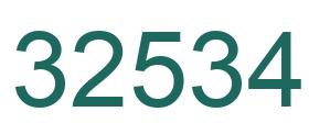 Number 32534 green image