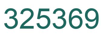 Number 325369 green image