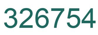 Number 326754 green image