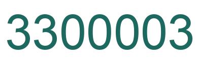 Number 3300003 green image