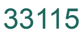 Number 33115 green image
