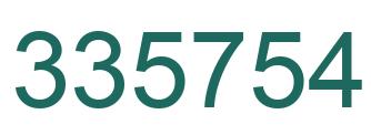 Number 335754 green image