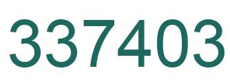 Number 337403 green image