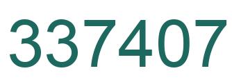 Number 337407 green image
