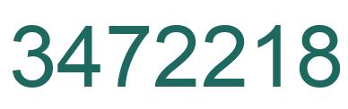 Number 3472218 green image