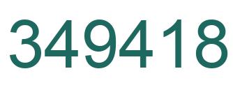 Number 349418 green image