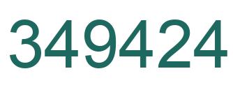 Number 349424 green image