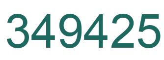 Number 349425 green image