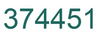 Number 374451 green image