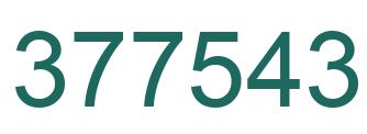 Number 377543 green image