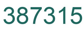 Number 387315 green image