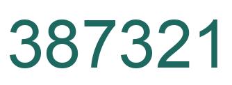 Number 387321 green image
