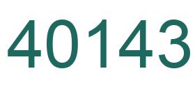Number 40143 green image