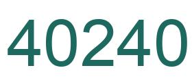 Number 40240 green image