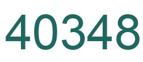 Number 40348 green image
